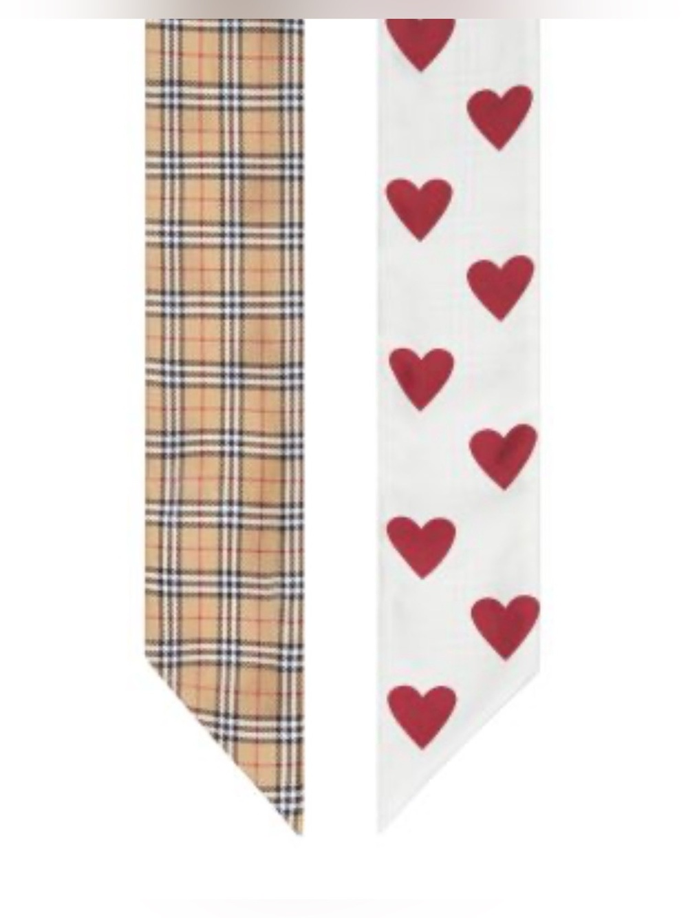 Burberry Heart ♥️ & Check Silk Skinny Neck Scarf - Picture 6 of 8